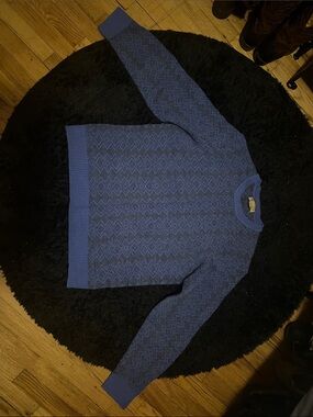 Men's Sun River Blue patterned Crewneck Sweater